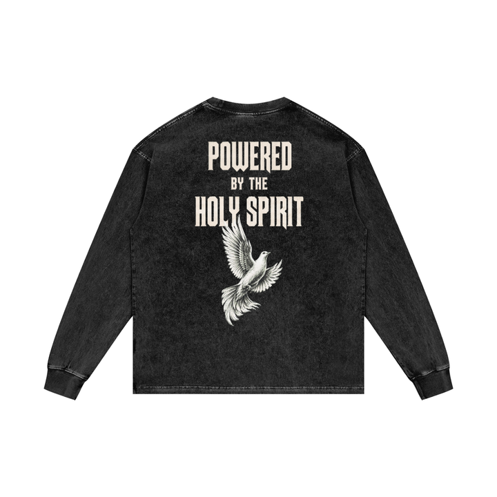 POWERED BY THE HOLY SPIRIT | Washed Long Sleeve T-Shirt