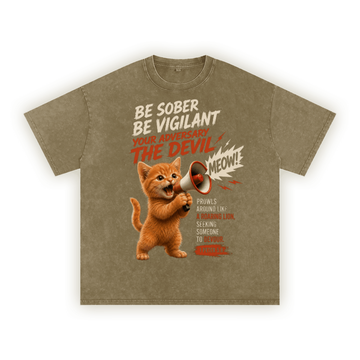 Be Sober, Be Vigilant | Washed  Oversized T-shirt