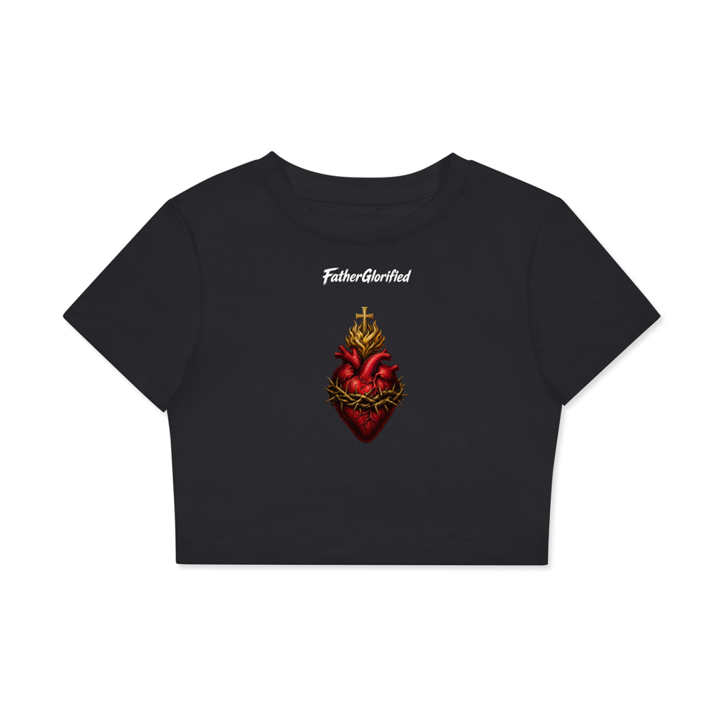 Sacred Heart Fitted Crop T-Shirt